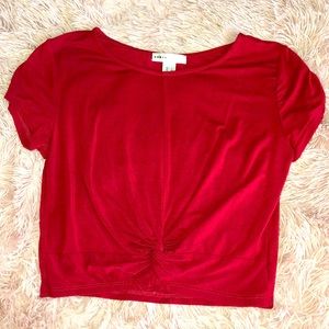 Knotted Red Crop Top